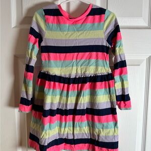 Striped Multicolor Kids Dress, Size 5-6yrs